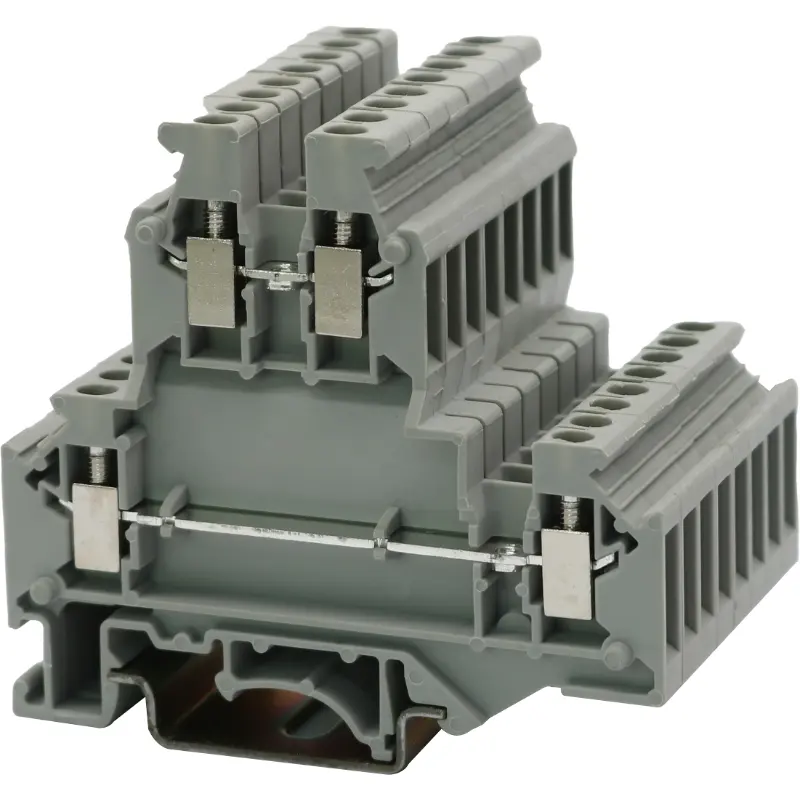 JWD1-2.5/2L Screw Type - Double Layers Disconnected Terminal Block with Din Rail