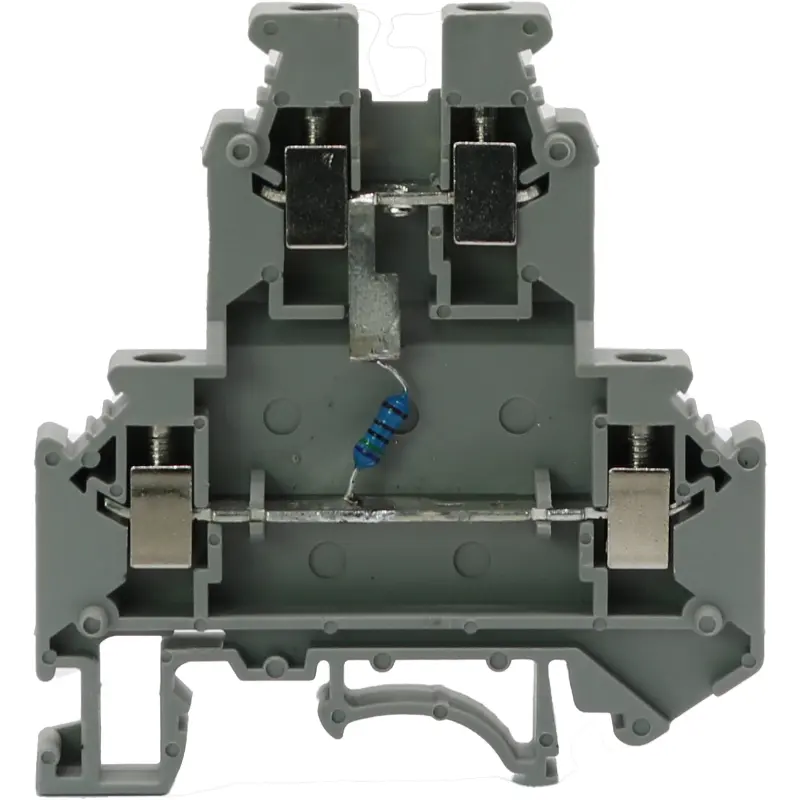 JWD1-4/2R S-X Screw Type - Double Layers Terminal Block with Resistor Installed and Din Rail