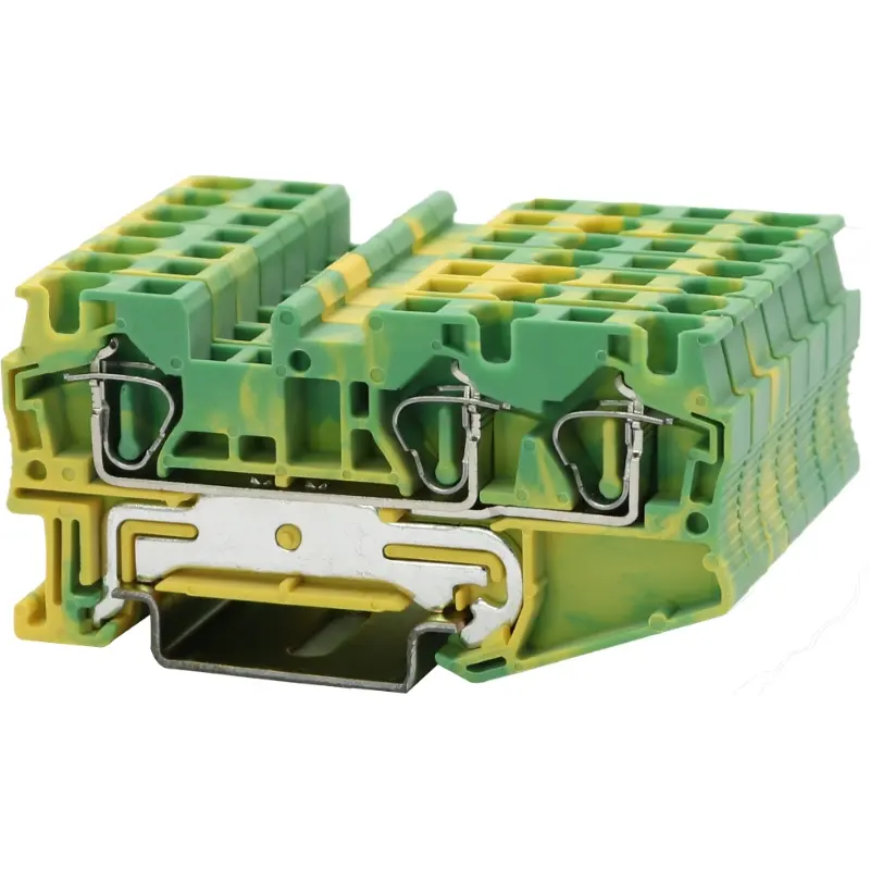 JWD2-4a/1-2JD Spring Cage Terminal Block with Grounding Conductor and Din Rail
