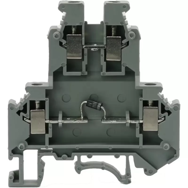 Screw Type Double Layer Unidirectional Conducting Din-Rail Terminal Block