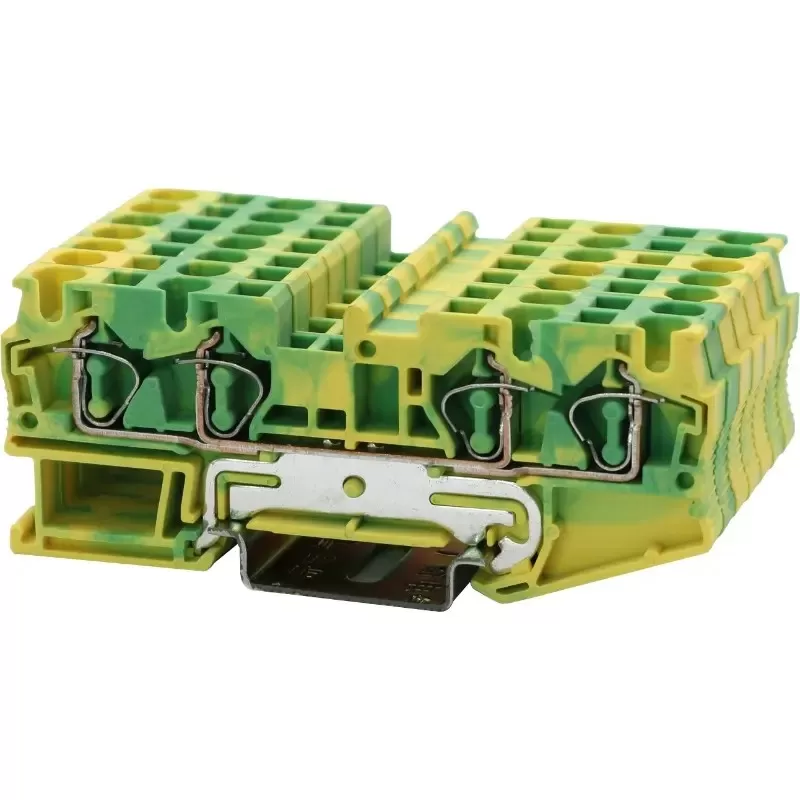Spring-Cage 2-IN/2-OUT Din-Rail Terminal Block