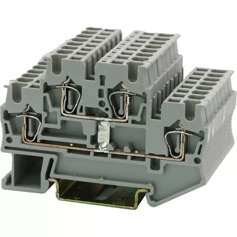 Spring-Cage Double Layer Din-Rail Terminal Block